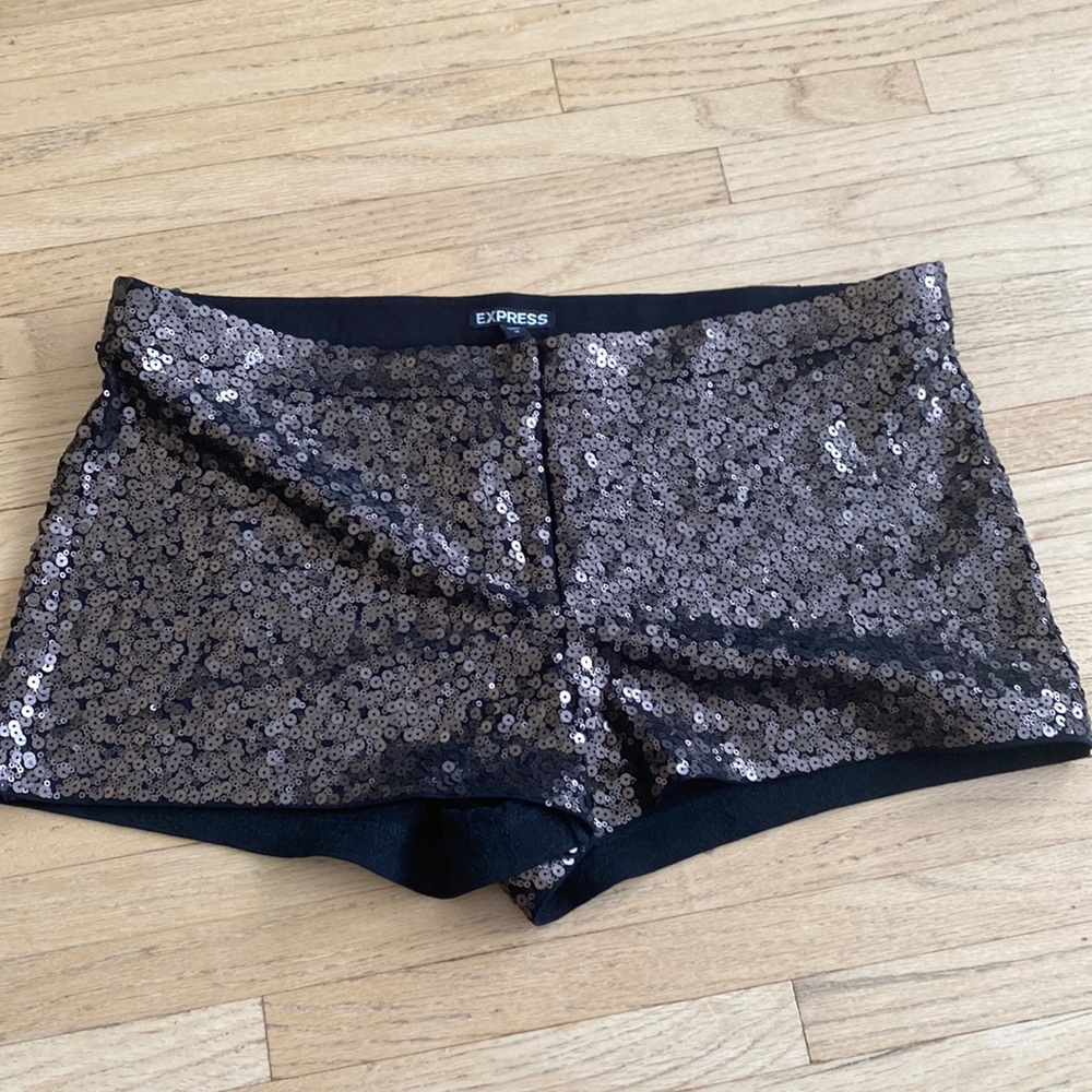 Express womens bronze sequin short sz 12